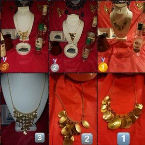 Gold Disc Statement Necklace